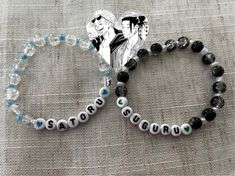 our favorite ship and main character sorcerers come as a pair for you and bestie Fandom Style Black Jewelry Gift, Black Fandom Jewelry Gift, Adjustable Fandom Bracelets As Gift, Black Fandom Inspired Jewelry Gift, Adjustable Beaded Bracelets For Fandom Gifts, Satosugu Bracelet, Group Of 4, Main Character, A Group