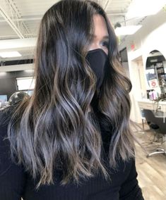 Soft brunette highlights Soft Dark Balayage, Dark Ombre Balayage, Ash Brown Balayage Shoulder Length, Subtle Mushroom Brown Balayage, Dark Brown Hair With Ashy Highlights Short, Ashy Brown Black Hair, Ash Lowlights On Black Hair, Ashy Babylights On Black Hair, Dark Hair Partial Balayage