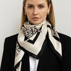 Our scarf is carefully crafted from high-quality twill silk for exceptional softness and durability. the scarf is printed as double sided, which means the same saturation of colors on both sides of the scarf. Our silk scarf is packed in an elegant black box, which is perfect for a gift for a loved one or for yourself – after all, everyone deserves a little luxury! 100% silk twill  Hand wash in a wool and silk detergent at 30⁰C.  Rinse 2-3 times in lukewarm water and once in cold water.  Do not w Small Silk Scarf, Short Homecoming Hair, Large Silk Scarf, Prom Hairstyles For Short Hair, Over 60 Fashion, Stylish Scarves, Travel Essentials For Women, Silk Accessories, 60 Fashion