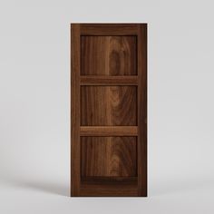 Walnut Wood Shaker Three Panel Front Entry Door Sliding Cabinet Door Hardware, Custom Exterior Doors, Pocket Door Frame, Front Entry Door, Sliding Cabinet Doors, Modern Sliding Barn Door, Modern Entry Door, Modern Exterior Doors, Custom Barn Doors