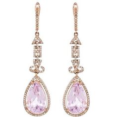 Pink Kunzite, Fine Diamond Jewelry, Semi Precious Gems, Engagement Ring White Gold, Diamond Dangle Earrings, Turkish Jewelry, Natural Diamond Engagement Ring, Diamond Drop Earrings, Pink Earrings