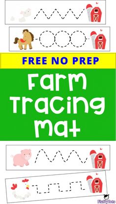 farm tracers for kids to practice their handwriting and number recognition with the farm theme