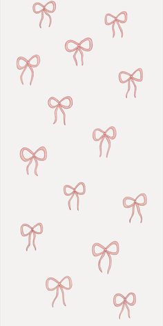 pink bows on a white background are drawn in the style of doodle pencils