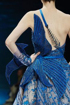 Blue Runway, Ziad Nakad, Haute Couture Details, Couture Details, Couture Collection, Fashion Details, Blue Dress, Couture Fashion, Gorgeous Dresses