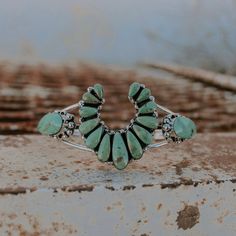 RTS ♢ HEAVENLY CUFF | Turquoise Tuesday Turquoise Tuesday, Cactus Necklace, 11 Stone, Navajo Style, Triangle Necklace, Turquoise Cuff, Turquoise Green, Turquoise Stones, Kingman Turquoise