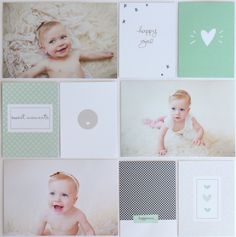 a collage of baby pictures and greeting cards