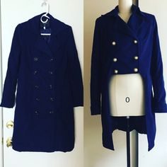 Regency Couple, Regency Era Fashion, Navy Blue Coat, Regency Dress, Coat Outfit, Theatre Costumes, Dress Coat, Blue Coats, Costume Shop