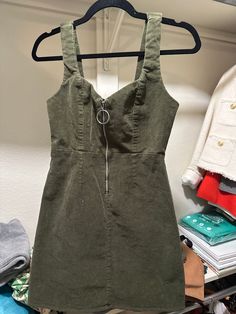 Worn once, stylish corduroy zip front dress. Zip Front Dress, Dress Clothes For Women, Art Collection, Dress Outfits, Bathing Beauties, Purses And Bags, Womens Dresses, Music Clothes, Clothes For Women