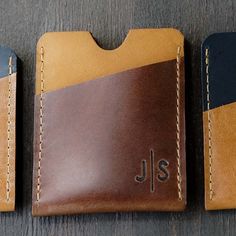 Our first-ever men's leather wallet is perfect for grads, dads, or any guy who loves leather and clean lines. Each wallet has 3 separate pockets for storing credit cards, cash, and business cards. The ultra-slim profile helps you stay organized and minimizes pocket bulk. Available in 3 color combos. Details: 2.5" x 3.75" x .25" Brown Leather Patch Trifold Wallet, Brown Leather Patch Trifold Wallet For Everyday, Brown Trifold Wallet With Leather Patch For Everyday, Brown Trifold Wallet With Leather Patch, Everyday Brown Trifold Wallet With Leather Patch, Brown Leather Patch Rectangular Card Holder, Everyday Brown Wallet With Leather Patch, Brown Rfid Blocking Wallet For Personal Use, Brown Rectangular Wallet With Leather Patch