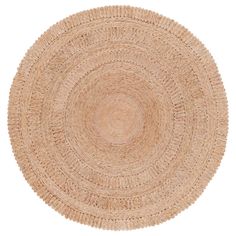 the round rug is made from natural materials