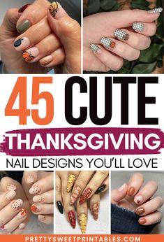 Elevate your holiday look with Thanksgiving nail designs. These Thanksgiving nail art ideas are perfect for the fall season! November Nails Fall, Thanksgiving Nails Color, Thanksgiving Nails Design Fall, November Nail Designs, Candy Corn Nails, Turkey Nails, Fall Leaves Nail Art, Fall Thanksgiving Nails, Thanksgiving Nail Designs