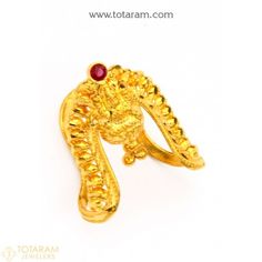 22K Gold Vanki Rings -South Indian wedding & Engagement Rings -Indian Gold Jewelry -Buy Online Gold Vanki Ring Designs, Ring With Red Stone, Gold Jewelry Design, Vanki Ring, Indian Engagement Ring, Indian Wedding Rings, Rings Indian, Indian Diamond Jewellery, Indian Gold Jewelry