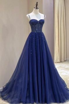 Sweet 16 Dresses Long Simple, Ballgown Formal Dress, Intricate Prom Dress, Long Blue Homecoming Dresses, Year Six Formal Dresses, Sweet 16 Long Dresses, Midnight Blue Gown Debut, Prom Dresses Shopping, Grad Dresses Dark Blue