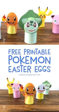 an image of pokemon easter eggs with the text free printable