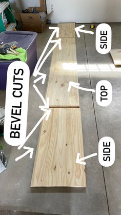 the parts of a bench sitting on top of a floor