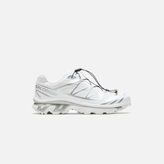 Salomon XT-6 GTX - White / White / Silver – Kith Summer Monogram, Clogs Heels, Mall Stores, Shoe Design, S Logo, Clarks Originals, Socks And Sandals, White White, Lace Closure