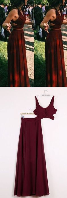 sexy 2 piece prom dresses, sexy two piece prom dresses, long prom dresses, dresses for wommen Two Piece Formal Dresses, Burgundy Formal Dress, 2 Piece Prom Dress, Formal Dresses For Teens, Piece Prom Dress, Chiffon Prom Dress, Hoco Dresses, Cheap Prom Dresses