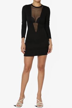 Elevate your style with this Sheer Panel Bodycon Mini Dress.Featuring a crew neck with deep V mesh panel, long sleeves, and lightweight, it's perfect for night outs, casual events, or streetwear.Pair with high heels or a sleek clutch for a modern, sexy look.Ideal for women seeking trendy, sexy, and casual night out dresses.TheMogan Junior's Sexy deep V Sheer Panel Bodycon Mini Dress with a Crew Neck and lightweight jersey.Long sleeve, perfect for casual night outs, parties, and modern streetwear Night Out Dresses, Modern Streetwear, Jersey Long Sleeve, Casual Night Out, Streetwear Shop, Mesh Panel, Bodycon Mini Dress, Deep V, Night Out