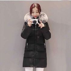 Affordable Black Women's Down Parka With Fur Hood  Affordable Black Thick Silver Fox Faux Fur Coat For Sale Online. Winter coat jacket moncler waterproof hooded for feminine women and ladies (woman / lady). Faux Fox Fur Coat, Winter Fur Coats, Elegant Coats, Feminine Women, Jacket Parka, Silver Fox, Down Parka, Fur Hood, Winter Coats