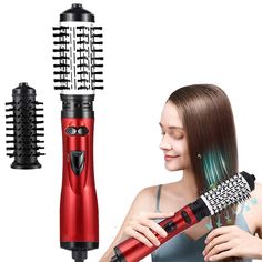 Rotating Hair Dryer Brush Electric Blow Drier Comb Hot Air Straightener Curler Iron One Step 2 Gears Brush Hair Dryer, Rotating Hair Dryer, Hair Volumizer, Blow Dryer With Comb, Hot Air Brush, Electric Brush, Hair Dryer Brush, Brush Hair, Air Brush