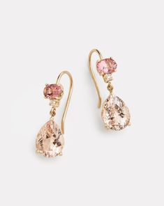 Pink Tourmaline, Morganite, and Diamond Drop Earring – Jamie Wolf Morganite Necklace, Morganite Earrings, Prom Earrings, Pink Gem, Pearl And Diamond Earrings, Tourmaline Jewelry, Heart Drop Earrings, Hinged Bracelet, Jewelry Lookbook