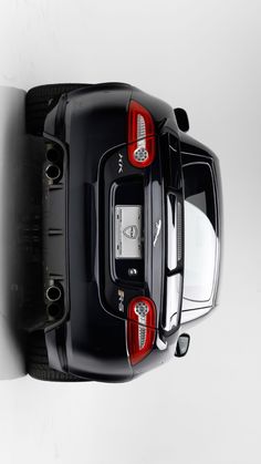 an overhead view of the back end of a black car