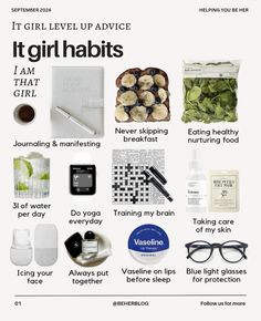 🍵🥗🫧 It Girl Habits, Healthy Girl Habits, Staying True To Yourself, Freetime Activities, Healthy Eating Breakfast, Wellness Habits, True To Yourself, 140 Pounds