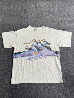 Vintage 90s Sea World Aquarium TShirt Nature All Over Print Animal Size XL Flaws Length 28" Width 23" #vintage #90s #nature #ocean #alloverprint Ceramic Stencils, 90s Tops, Ocean Shirt, Xmas 2024, Nature Ocean, Male Style, 90s Tees, Clothing Pieces, Nature Shirts