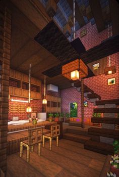 the interior of a house in minecraft