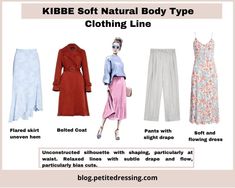 Kibbe Soft Natural Neckline, Soft Natural Purses Kibbe, Skirts For Soft Natural, Soft Natural Kibbe Fabrics, Soft Natural Kibbe Boots, Soft Natural Jackets, Soft Natural Bags Kibbe, Midsize Soft Natural, Soft Natural Neckline