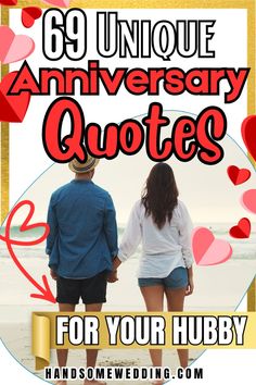 a man and woman holding hands with the words, 60th anniversary quotes for your hubby