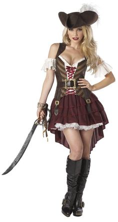 Sexy Pirate Costume Adult Pirate Costume, Vestidos Country, Captain Costume, Female Pirate Costume, Pirate Halloween Costumes, California Costumes, Pirate Halloween, Pirate Woman, Pirate Costume