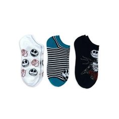 Keep your days comfy and colorful with this 3-Pack of Nightmare Before Christmas Women's No-Show Socks! Featuring Jack Skellington, these designs will add the right amount of fun to your outfit. Lightweight and breathable, these socks are perfect for all-day wear. Made from a soft polyester and spandex blend. Check out the entire character sock collection, available at Walmart! Size: 4-10.  Color: Black.  Gender: female.  Age Group: adult. Holiday Slippers, Sock Collection, Disney Nightmare Before Christmas, Star Wars Men, Mens Crew Socks, Socks Sneakers, Lace Socks, Women's Socks, Reebok Women