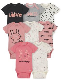 PRICES MAY VARY. 100% cotton imported snap closure machine wash includes eight onesies brand bodysuits Baby Onesies Brand bodysuits are stylish and comfortable! These adorable, assorted Onesies Brand bodysuits are made with a soft cotton fabric that’s perfectly comfortable against baby’s delicate skin. Baby will love how breathable this material is! This pack includes eight bodysuits. Pair them with baby pants, baby shorts, or cute baby socks to create fun and comfortable outfits your baby boy i Classic Baby Clothes, Baby Girl Shorts, Gerber Baby, Baby Pajamas, Baby Pants, Baby Shorts, Toddler Boy Outfits, Baby Socks, Short Sleeve Bodysuit