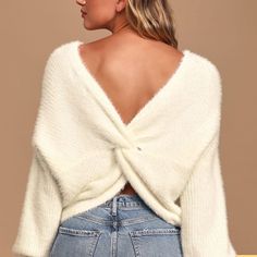 New With Tags !!! Mittoshop Super Soft Back Twist Boho Sweater Cozy And Oversized Sz: Small Pit To Pit Is 19.5”-21.5” Length Is 25” Sz Large Pit To Pit Is 22.5””-24” Length Is 28” This Is The Softest Sweater I Have Ever Felt ! Never Worn . I Only Have 2 Of These A Size Small And A Size Large Get It Before These Are Gone ! Smoke Free Home Deep V Sweater, V Sweater, Mustard Sweater, Oversize Sleeves, Boho Sweater, Chenille Sweater, Cream Sweater, Cute Sweaters, Textured Knit