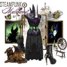 "Steampunk: Maleficent" by ghsdrummajor on Polyvore Jungle Library, Steampunk Circus, Disney Villain, Disney Bounding