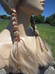 Luxury Single Strand Brown Necklace, Boho Hair Styles, Dragon Hybrid, Native American Hair, Bohemian Hair Accessories, Bohemian Hair, Bead Hair Accessories, Boho Hair, Braids With Extensions