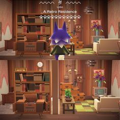 two screens showing the same room in animal crossing