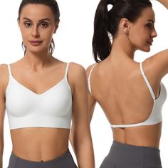 PRICES MAY VARY. 【Comfortable Bra】 : Bras for women smooth and soft to the touch antigravity bra breathable and sweat-absorbing, very durable and stretchable, allowing women to wear light without burden. 【V-neck and Seamless Padded Design】: This removable pads brais is designed with a V neck and seamless, laser cut. Built for low-Impact activity all-day comfort; Next-to-skin without the squeeze. 【Low Back Convertible Straps bralettes】the straps of our seamless bralettes can easy convert to a cro Comfortable Bra, Padded Bralette, Comfortable Bras, Lounge Lingerie, Full Coverage Bra, Everyday Bra, Support Bras, Bra Straps, Matching Dresses