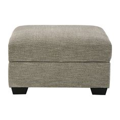 the foot stool is made from fabric and has black legs