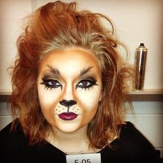 Chewbacca Makeup, Wizard Of Oz Lion, Zebra Makeup, Orange Jackolantern, Lion Makeup, Costume Makeup Tutorial, Maquillage Halloween Simple, Lion Halloween, Halloween Makeup Tutorial Easy