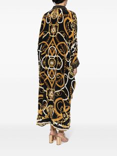 Midi Dress Black, Versace Outfit, Yoko London, City Dress, Coast To Coast, Summer Beach Wear, Printed Midi Dress, Wide Sleeves, Lady Dior