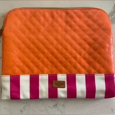 Clutch Bag With Bright Colors, 11.5in X 10in. Light Scuff Marks On Bottom Of Purse Casual Pink Bag With Zipper Pouch, Pink Shopping Bag With Zipper Pouch, Pink Bag With Zipper Pouch For Everyday Use, Pink Pouch Bag For Travel, Pink Shoulder Bag With Zipper Pouch, Pink Travel Pouch Bag, Pink Rectangular Shopping Pouch, Trendy Pink Cosmetic Bag For Everyday, Pink Travel Clutch With Zipper Pouch