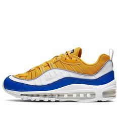 (WMNS) Nike Air Max 98 SE 'Yellow Royal' AT6640-700 (SNKR/Low Top/Women's) Nike Air Max 98, Air Max 98, Air Max Women, Low Top, Yellow White, Air Max, Nike Air Max, Nike Women, Nike Air