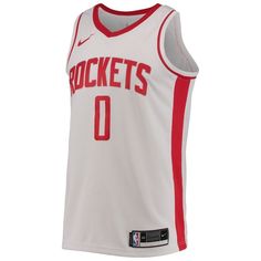 When the Houston Rockets hit the court, you're ready to watch Jalen Green lead the team to victory, so proudly show your devotion with this Swingman jersey from Nike. With a bold Association Edition design and Dri-FIT technology, this jersey lets you show your obsession with the Houston Rockets in style and comfort. Tagless Collar Officially licensed Imported Brand: Nike Woven jock tag at hem Machine wash with garment inside out, tumble dry low Tackle twill applique Heat-sealed NBA and brand log Nike Team Jersey With Logo, Throwback Tops For Team Events During Sports Season, Nike Team Spirit Basketball Tops, Basketball Sportswear Jersey For Sports Season, Nike Jersey With Team Name For Sports, Nike Sports Jersey With Team Name, Basketball Jersey For Sports Season, Nike Sporty Jersey For Sports Events, Sportswear Tops With Team Logo For Basketball