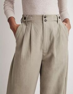 Harlow Wide-Leg Pants Casual Linen Pants With Button Closure, Spring Wide Leg Pants With Button Cuffs, Relaxed Fit Wide Leg Pants With Button Closure, Khaki Wide Leg Pants With Button Closure, Summer Wide-leg Bottoms With Button Cuffs, Casual Wide Leg Bottoms With Button Cuffs, Summer Wide Leg Bottoms With Button Cuffs, Linen Wide Leg Pants With Belt Loops For Work, Linen Wide Leg Bottoms With Belt Loops