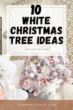 Whimsical White Christmas Tree, Winter Wonderland Christmas Tree Decor, White And Blush Christmas Tree, All White Flocked Christmas Tree, White Christmas Tree Ideas Colorful, White Christmas Tree Ideas Color Schemes Bohemian, White And Pink Christmas Tree Ideas, White Christmas Tree Decorating Ideas Winter Wonderland, White Christmas Tree With Colored Lights