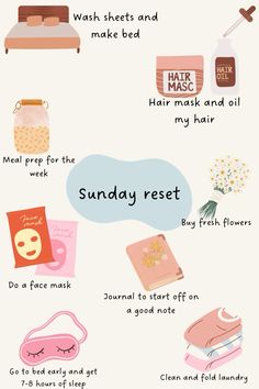 Are you a person who loves to reset before their week begins?? Well I am too and here are some things to add to your sunday resets! Dresses And White Sneakers, Selfcare Sunday Aesthetic, Clean Mindset, Sunday Reset Aesthetic, Weekly Reset, Preppy School Supplies, Room Checklist, Sunday Reset, Bed Hair