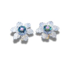 Discover our Light Blue Flower Clip-on Earrings for women, perfect as a colorful and comfortable jewelry gift for mom, sister, or girlfriend.  Handmade and lightweight, these non-pierced floral earrings are ideal for events and parties, Christmas, or any special occasion. Perfect for women of all ages! - Light Blue Flower Clip-on Earrings for women - Colorful and floral design - Ideal jewelry gift for mom, sister, girlfriend - Handmade, lightweight clip-ons - Diameter: 20 mm - Made from resin, metal and plastic - Matte and shiny finish. - Perfect for events and summer parties. - For non-pierced earrings - Fast shipping from Canada Light Blue Flower Earrings For Spring, Blue Flower Earrings For Spring, Spring Blue Flower Earrings, Blue Flower-shaped Spring Jewelry, 3d Flower Shaped Earrings, Blue Flower Charm Drop Earrings, Blue Flower Earrings For Pierced Ears, White Clip-on Flower Earrings, White Flower Clip-on Earrings