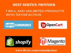 an orange background with the words best service provider i will add limited products with satisfaction